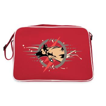 malinois éclair - Sac Retro - rouge/blanc - Dos