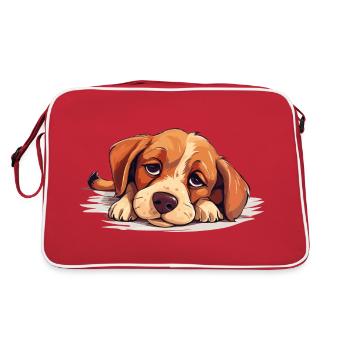 Dog Sleeps Chemise de nuit Pyjama Chemise de nuit - Sac Retro - rouge/blanc - Dos