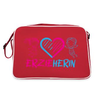Kindergarten Kindergarten Profession Kindergarten Teacher - Retro Bag - red/white - Back