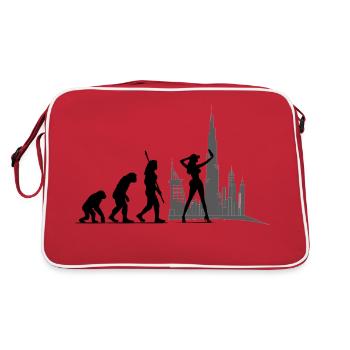 Evolution Femme Influenceuse Modèle de médias sociaux - Sac Retro - rouge/blanc - Dos