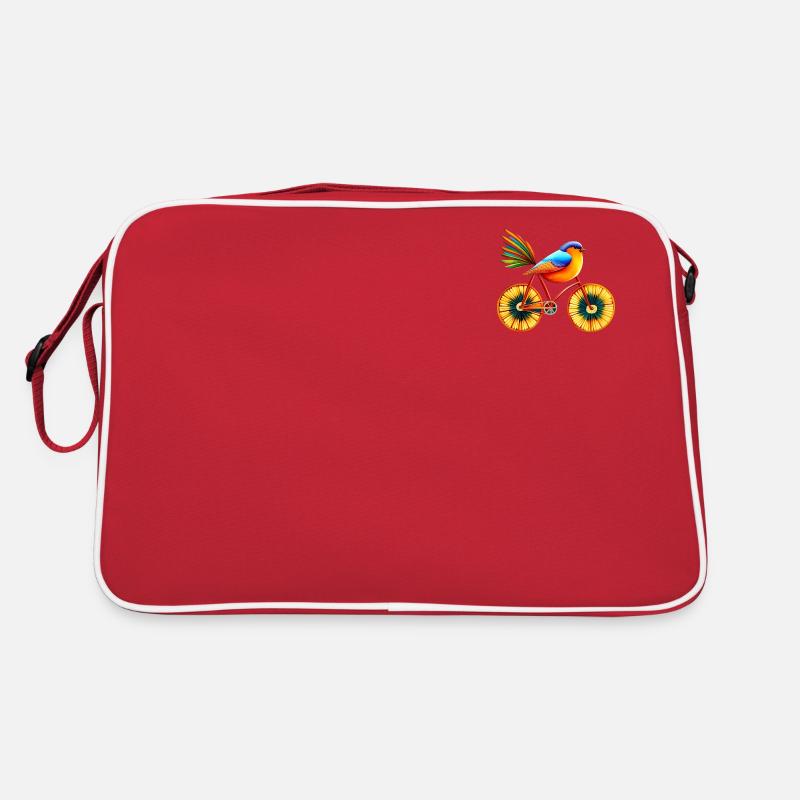Magic life with bird on a bicycle, inspire art Retro Bag