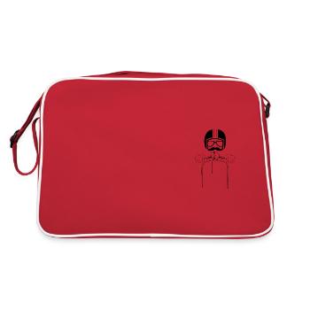 Roller-Man - Retro Tasche - Rot/Weiß - Hinten
