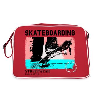 Skateboarding Skate Skater Skateboard Sk8 Vintage - Retro Tasche - Rot/Weiß - Hinten
