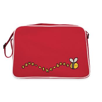 Save the Bees - Retro Tasche - Rot/Weiß - Hinten
