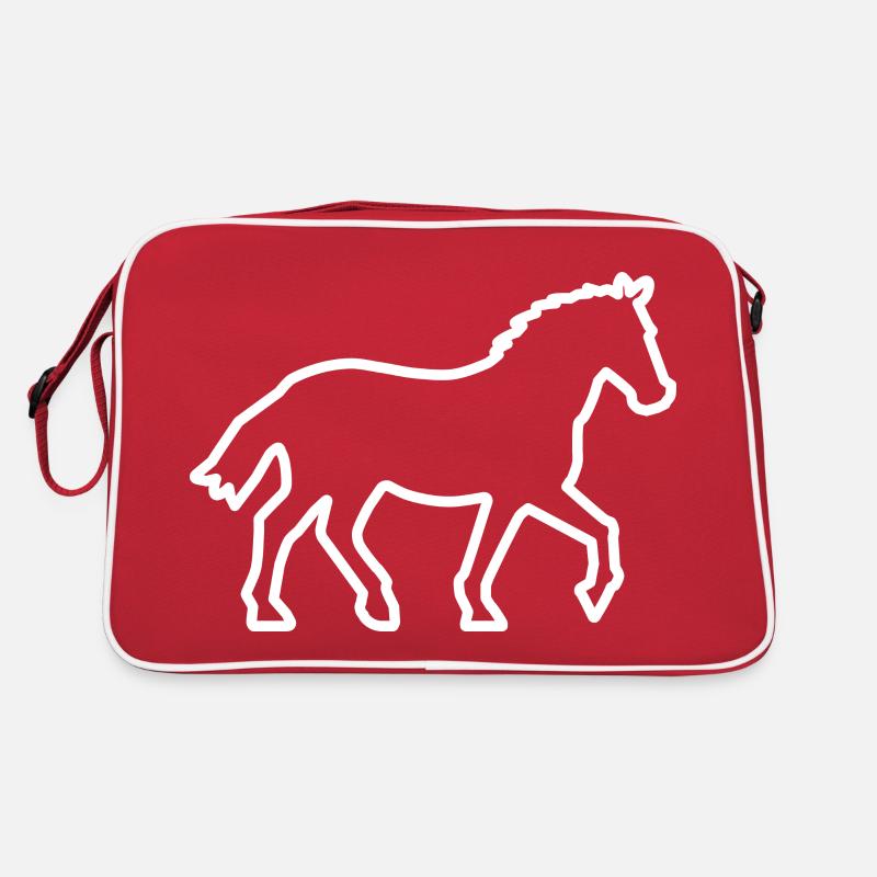 Pferd / Cheval - Kontur blanc Sac Retro