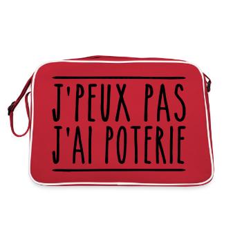 J'peux pas j'ai poterie | Potier - Sac Retro - rouge/blanc - Dos