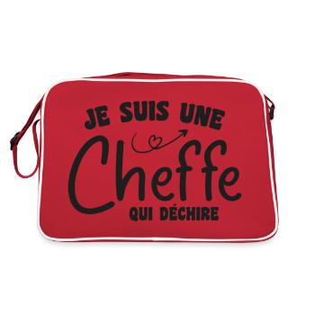 Je suis une cheffe qui déchire - Sac Retro - rouge/blanc - Dos