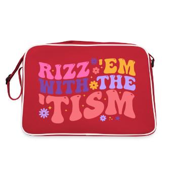 Rizz Em With The Tism - Sac Retro - rouge/blanc - Dos