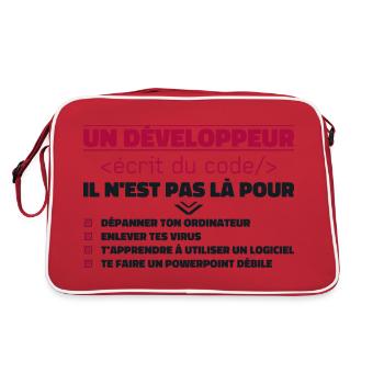 Un Développeur Écrit du Code Cadeau - Sac Retro - rouge/blanc - Dos