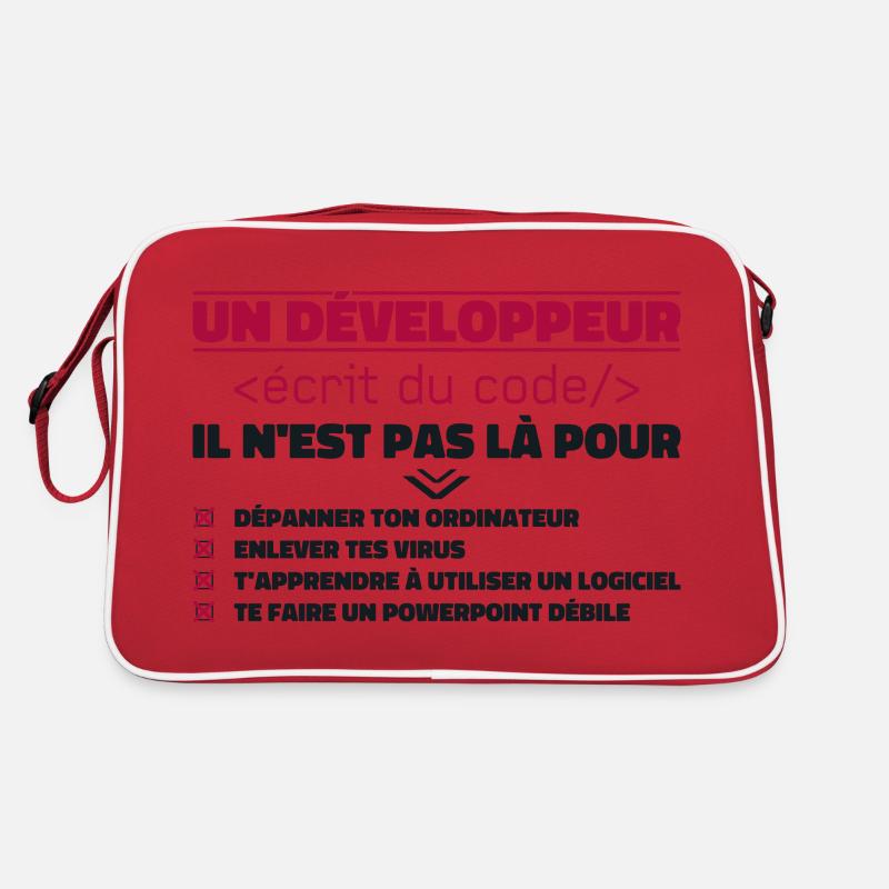 Un Développeur Écrit du Code Cadeau Sac Retro