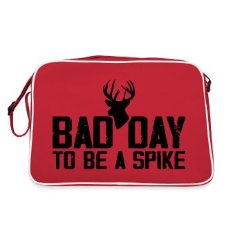 Bad Day to Be a Spike Hunter Hunting Deer - Retro Bag - red/white - Back