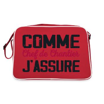 Comme Chef de chantier Cadeau humour - Sac Retro - rouge/blanc - Dos
