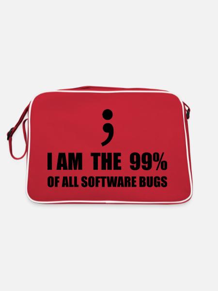 Informatiker, Programmierer - Retro Tasche - Rot/Weiß - Hinten