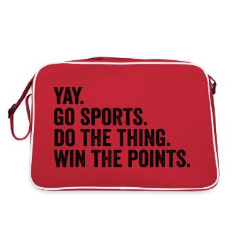 yay go sports do the thing win the points - Retro Bag - red/white - Back