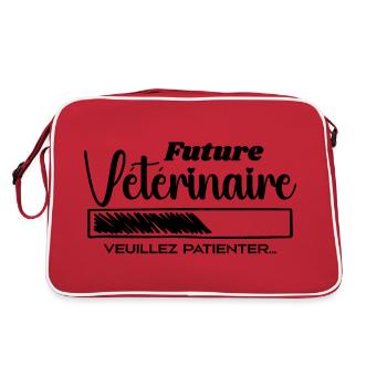 Zukünftige Tierärztin - Retro Tasche - Rot/Weiß - Hinten