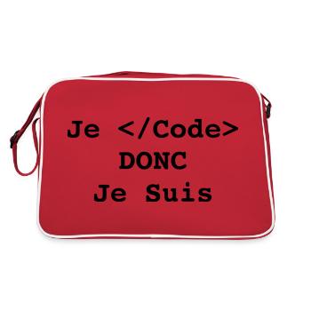 Je code donc je suis informatique et programmeur - Sac Retro - rouge/blanc - Dos