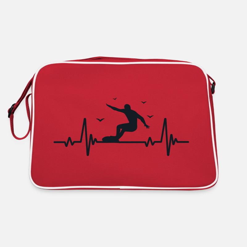 Surfen, Männer, Herzfrequenz, EKG, Sport, Surfen Retro Tasche