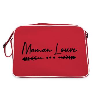 maman louve mère fille famille amour loup - Sac Retro - rouge/blanc - Dos