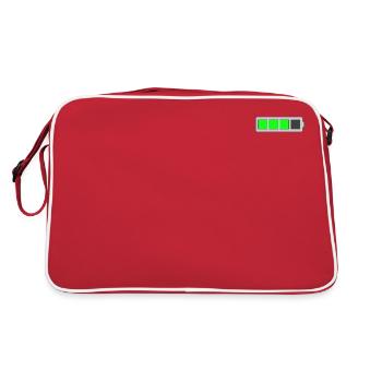 Batterien voll / leer - Retro Tasche - Rot/Weiß - Hinten