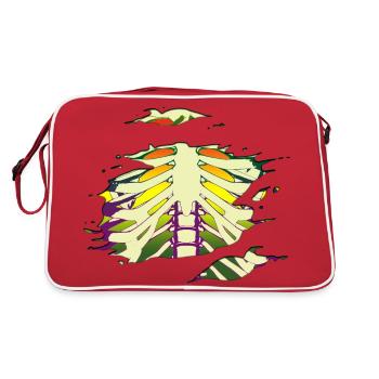 Happy Bones - Retro Tasche - Rot/Weiß - Hinten
