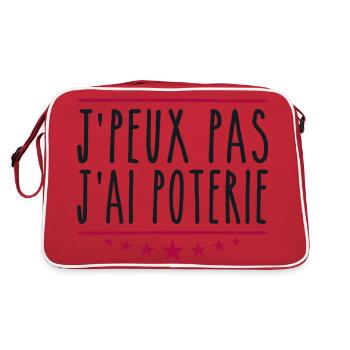 J'peux pas j'ai poterie | Potier - Sac Retro - rouge/blanc - Dos