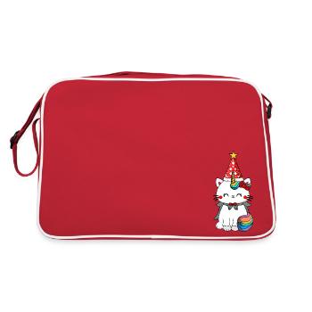 Chat-Licorne de Noël - Sac Retro - rouge/blanc - Dos