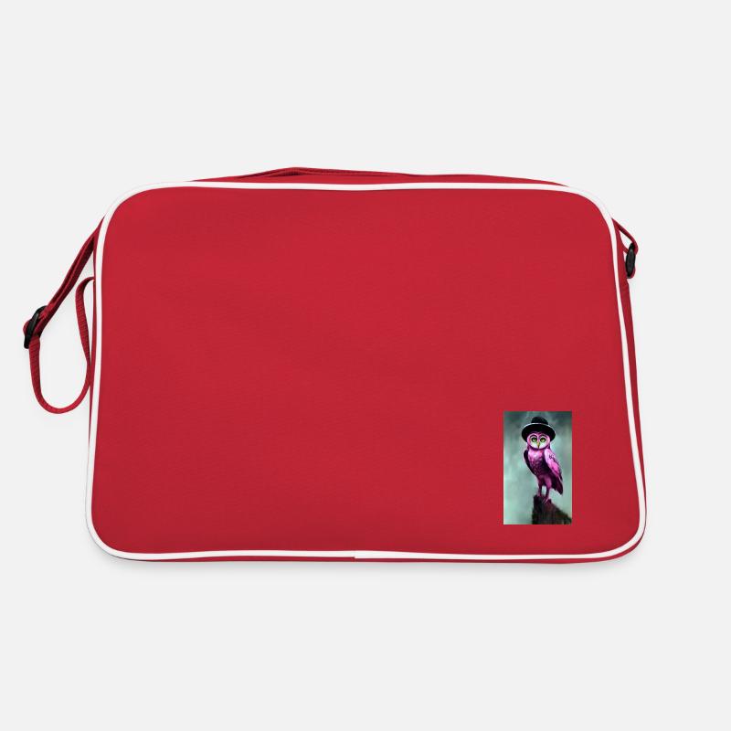 Eule mit Hut Retro Tasche