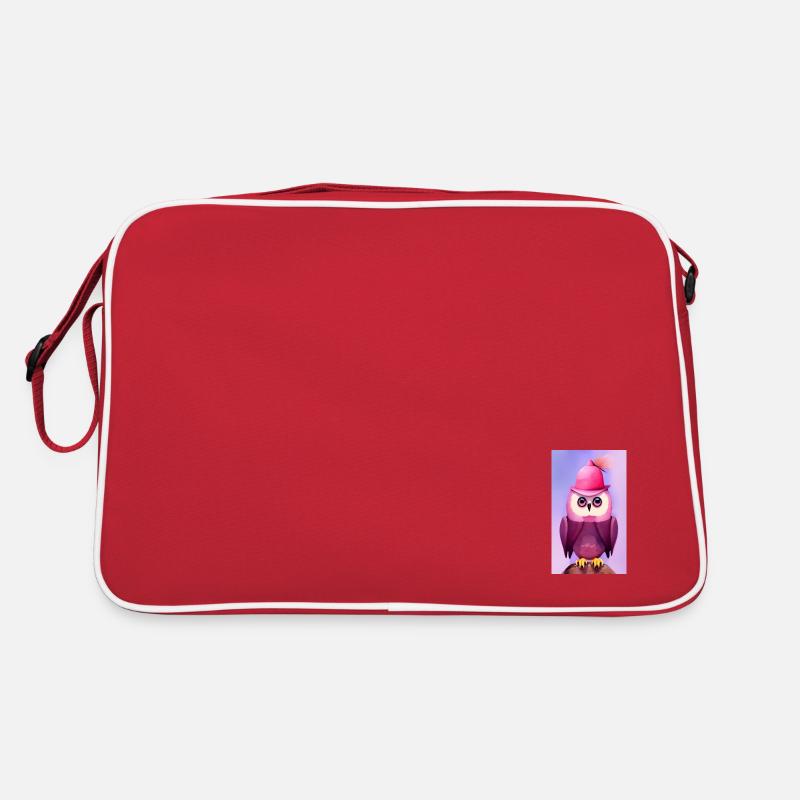 Eule mit Hut Retro Tasche