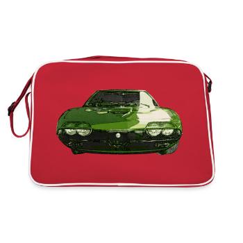 AR MONTREAL Illustration frontat – grün - Retro Tasche - Rot/Weiß - Hinten