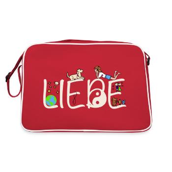 Phil and Paw - Liebe - Retro Tasche - Rot/Weiß - Hinten