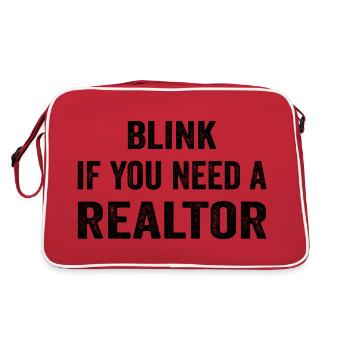 Blink If You Need A Realtor Real Estate Agent - Retro Bag - red/white - Back