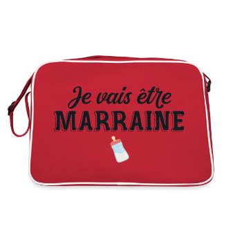 Je vais être marraine / future marraine - Sac Retro - rouge/blanc - Dos
