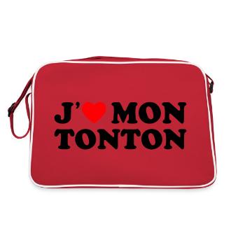 J'aime Mon Tonton Cadeau Oncle Coeur Rouge - Sac Retro - rouge/blanc - Dos