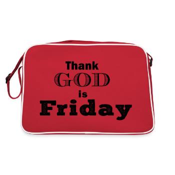 Thank God is Friday T-shirt Hoodie pullover - Retro Bag - red/white - Back