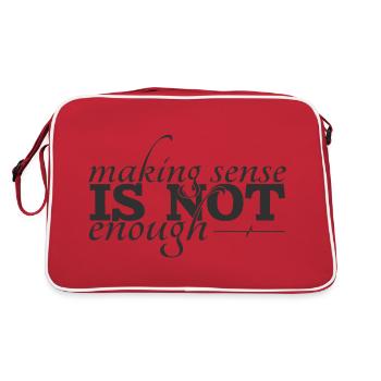 Making sense is not enough - Retro Tasche - Rot/Weiß - Hinten