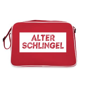 Alter Schlingel - Retro Tasche - Rot/Weiß - Hinten