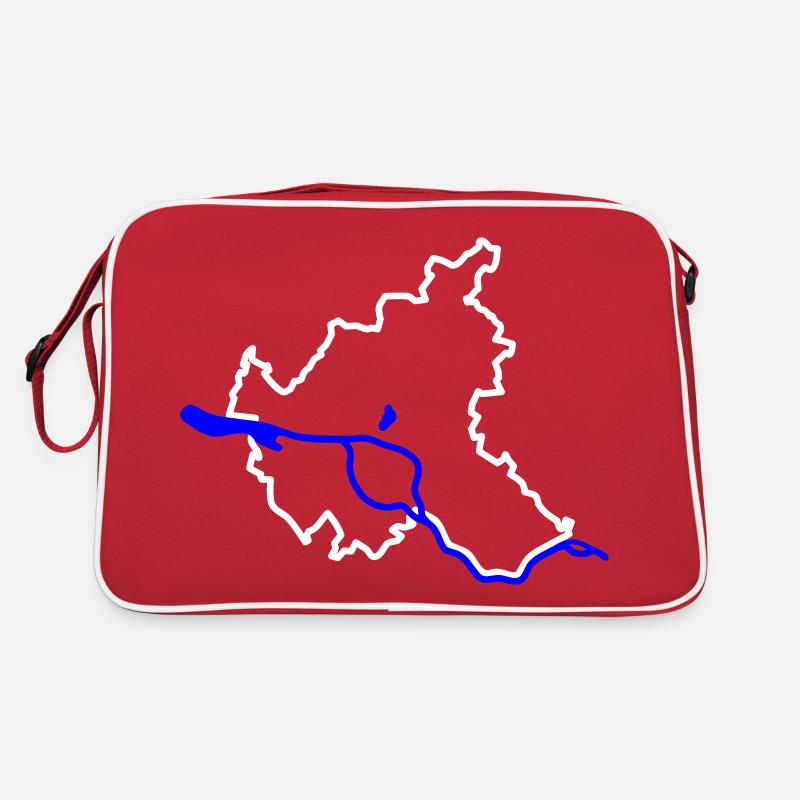 Hambourg - Contour de la ville (blanc) - avec l’Elbe Sac Retro