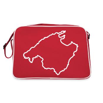 Majorque - Contour de l’île (blanc) - Sac Retro - rouge/blanc - Dos
