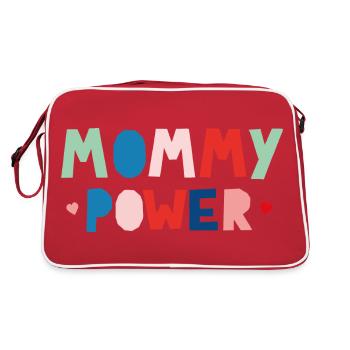 Mommy Power - Retro Tasche - Rot/Weiß - Hinten