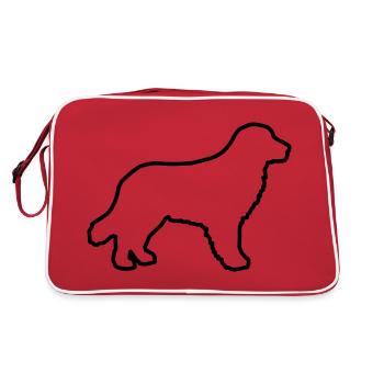 Golden Retriever - contour noir - Sac Retro - rouge/blanc - Dos