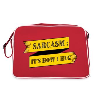 SARCASM IS HOW I HUG - Retro Bag - red/white - Back