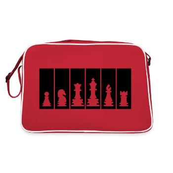 Pièces d’échecs Joueur d’échecs Icône du club d’échecs - Sac Retro - rouge/blanc - Dos