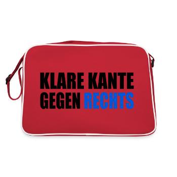 klare kante gegen rechts - Retro Tasche - Rot/Weiß - Hinten