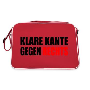 klare kante gegen rechts - Retro Tasche - Rot/Weiß - Hinten