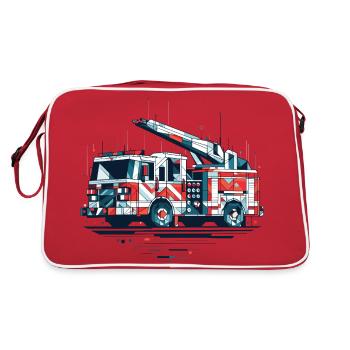 Camion de pompiers polygonal avec échelle tournante Brigade de pompiers - Sac Retro - rouge/blanc - Dos