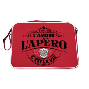 L'AMOUR et l'apéro c'est la vie - Sac Retro - rouge/blanc - Dos