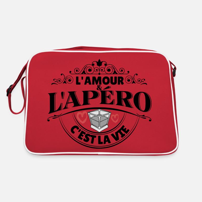 L'AMOUR et l'apéro c'est la vie Sac Retro