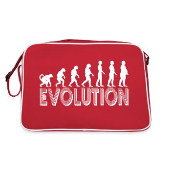 Evolution of man - For men with belly in white - Retro Bag - red/white - Back