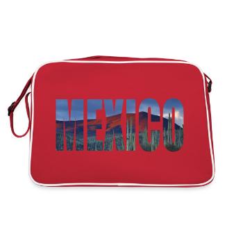 mexico mexico cactus - Retro Bag - red/white - Back