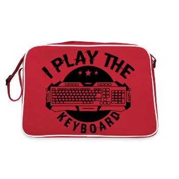 I Play The Keyboard Present For Coding Lover Gamer - Sac Retro - rouge/blanc - Dos